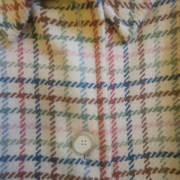 Coach Plaid Tweed Wool Coat Jacket Multicolored Women's size Large (L) - Picture 3 of 16